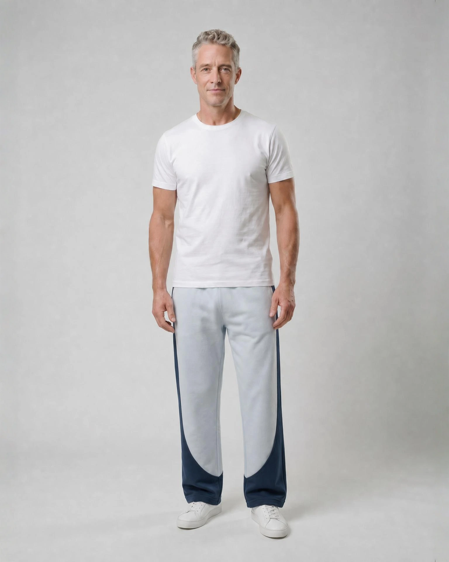 Color-Block Sweatpants - Straight Leg