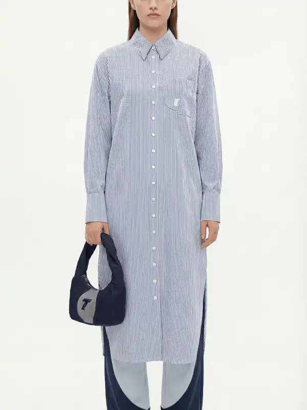 Modern Pleat Shirt Dress